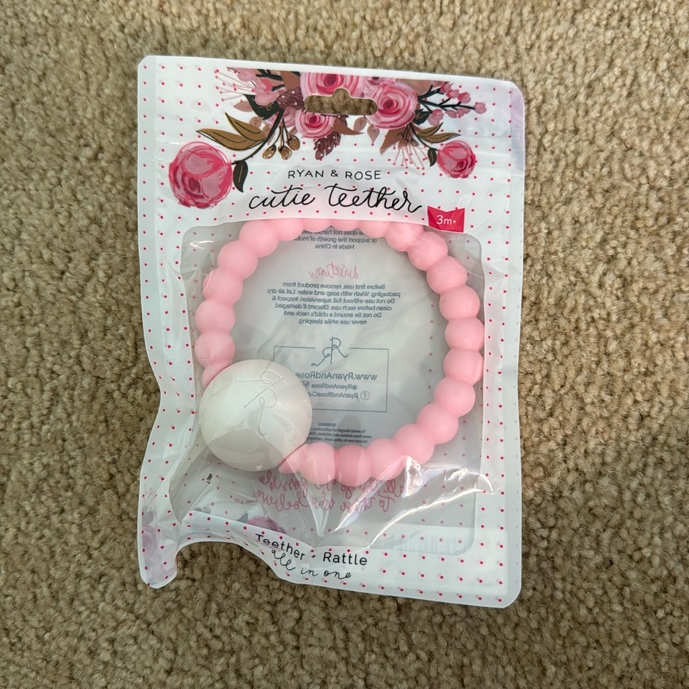 Ryan & Rose Cutie Teether Rattle